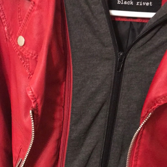 Red Leather Jacket NWOT - Picture 3 of 4